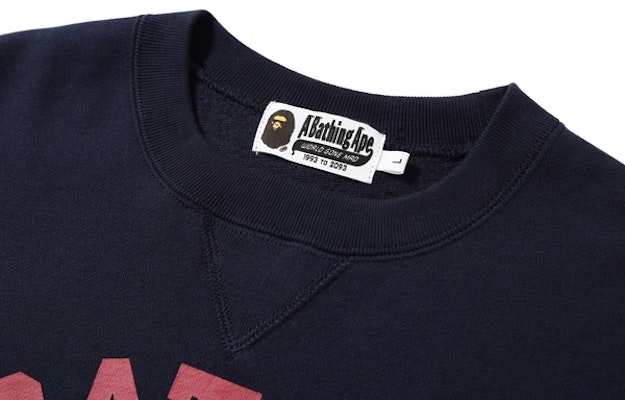 Bape College Heavy Weight Crewneck Navy Order Bape College Heavy Weight Crewneck Navy