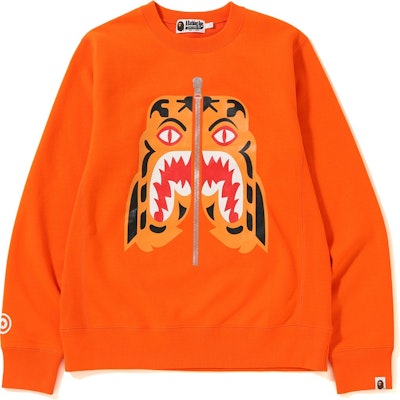 Buy Bape Tiger Heavy Weight Crewneck Orange Novelship