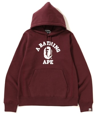 Burgundy bape hoodie hotsell
