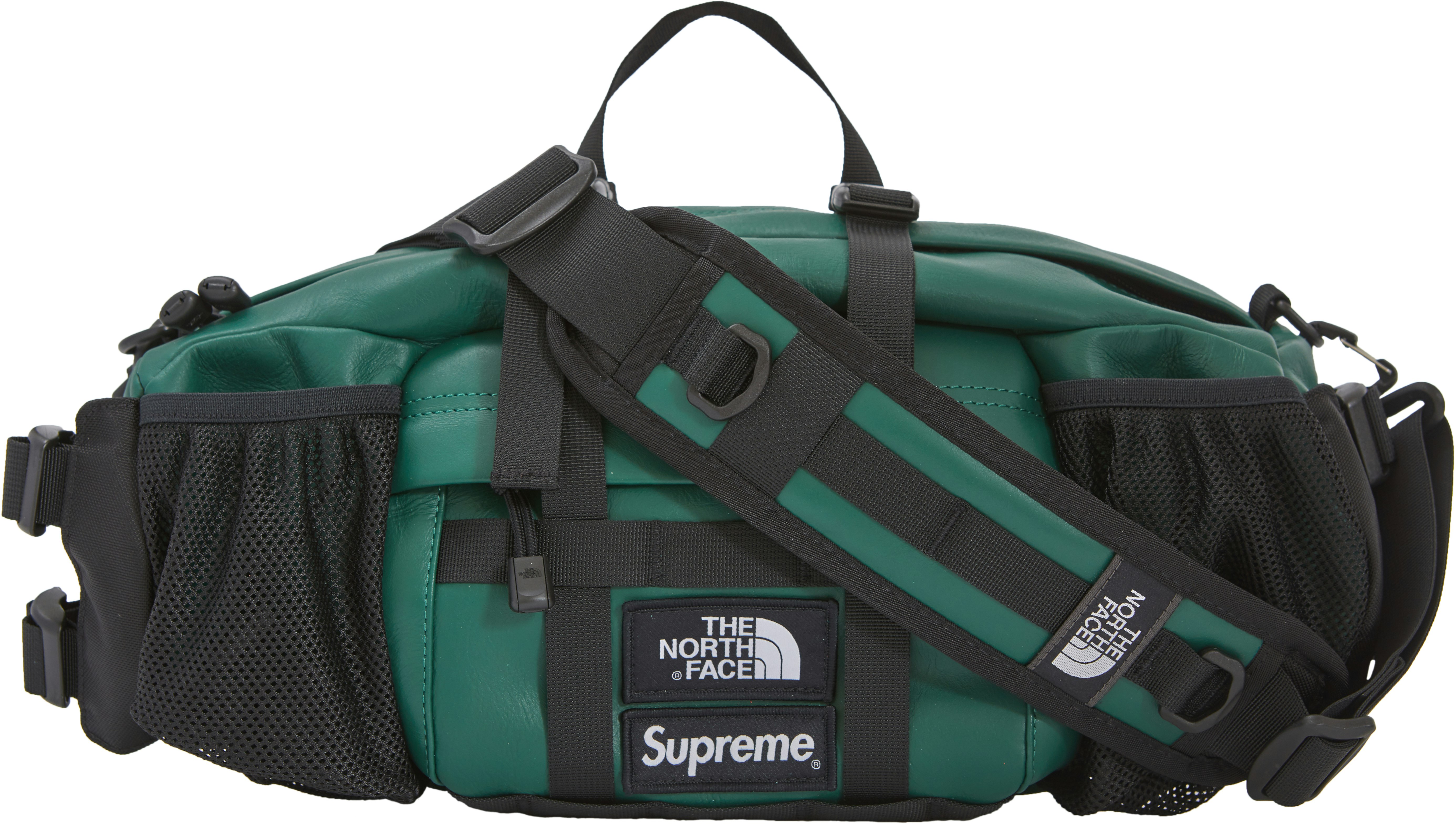Supreme The North Face Leather Mountain Waist Bag Dark Green