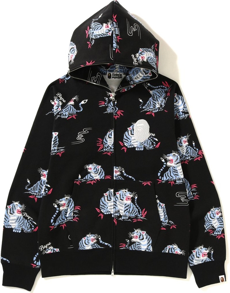 Bape tiger 2025 hoodie black