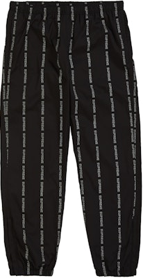 Supreme Reflective Text Track Pant Black
