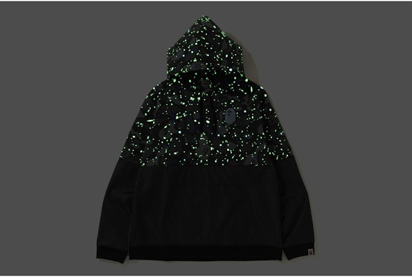 White glow in hot sale the dark bape hoodie
