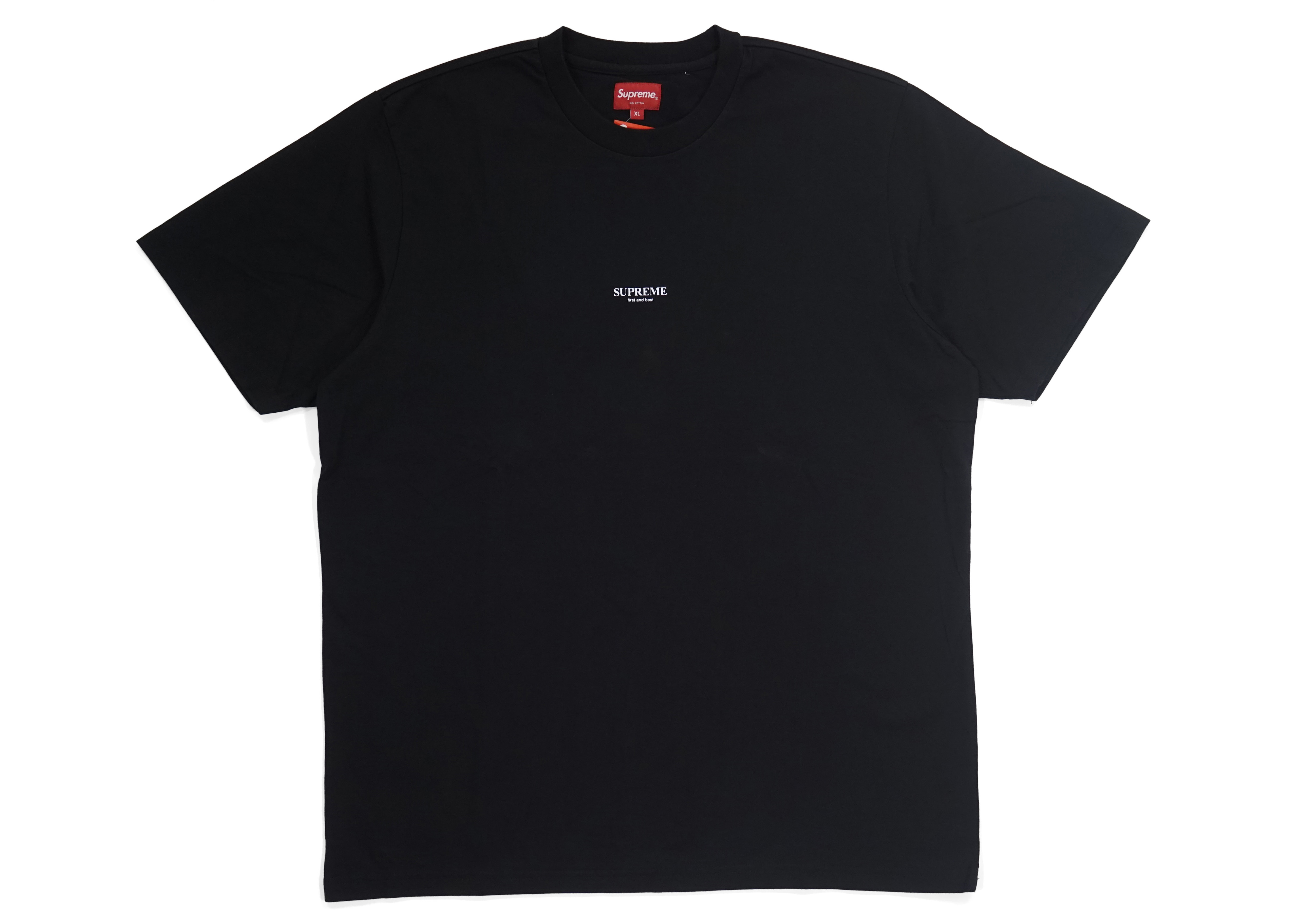 買換応援supreme first & best tee black 希少XL Tシャツ/カットソー(半袖/袖なし)