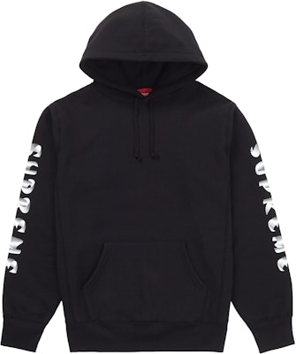 Supreme Gradient Sleeve Hooded Sweatshirt Black Novelship