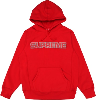 Supreme Perforated Leather Hooded Sweatshirt Red Novelship