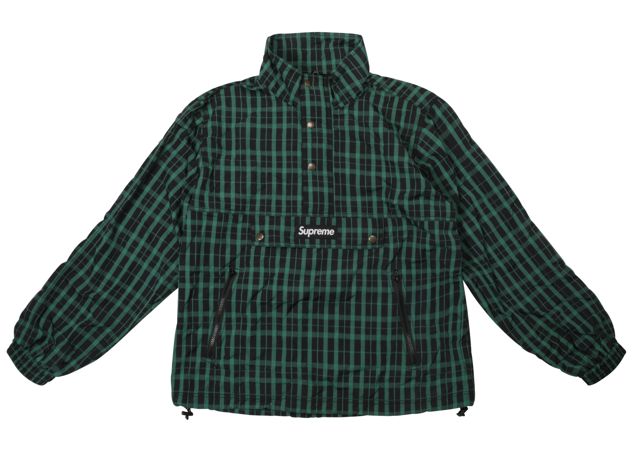 Nylon Plaid Pullover Green L Supreme