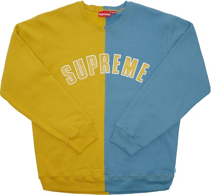 Supreme Split Crewneck Sweatshirt Mustard Novelship