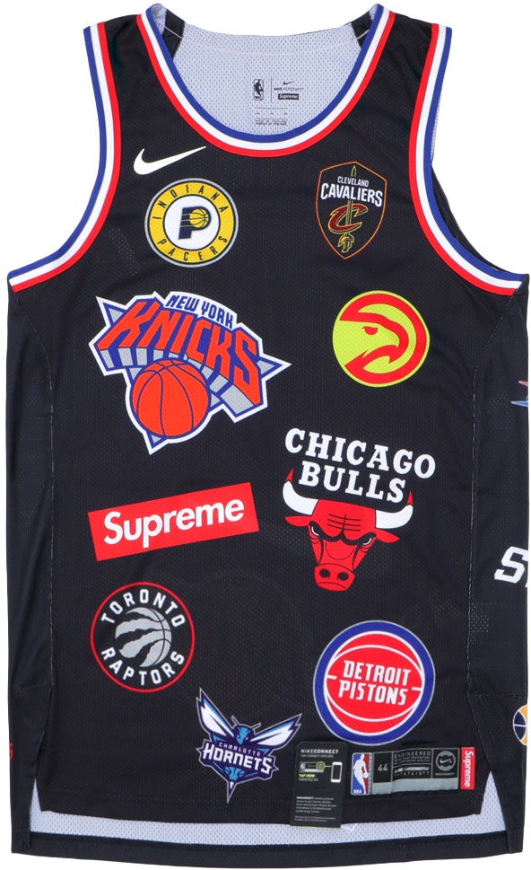 Supreme x Nike x NBA Teams Authentic Jersey 'Black' 44