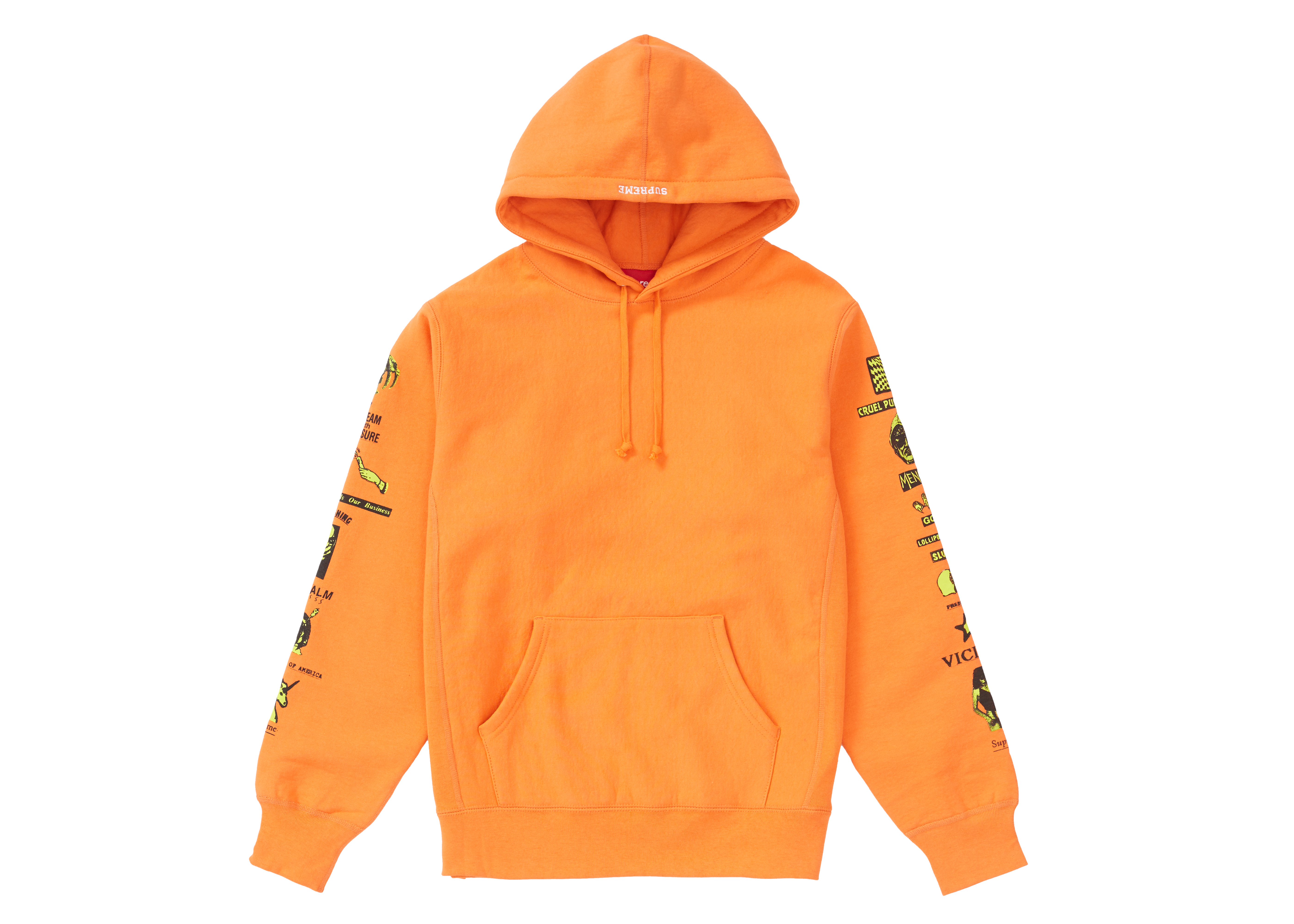 Supreme Menace Hooded Sweatshirt Bright Orange Novelship