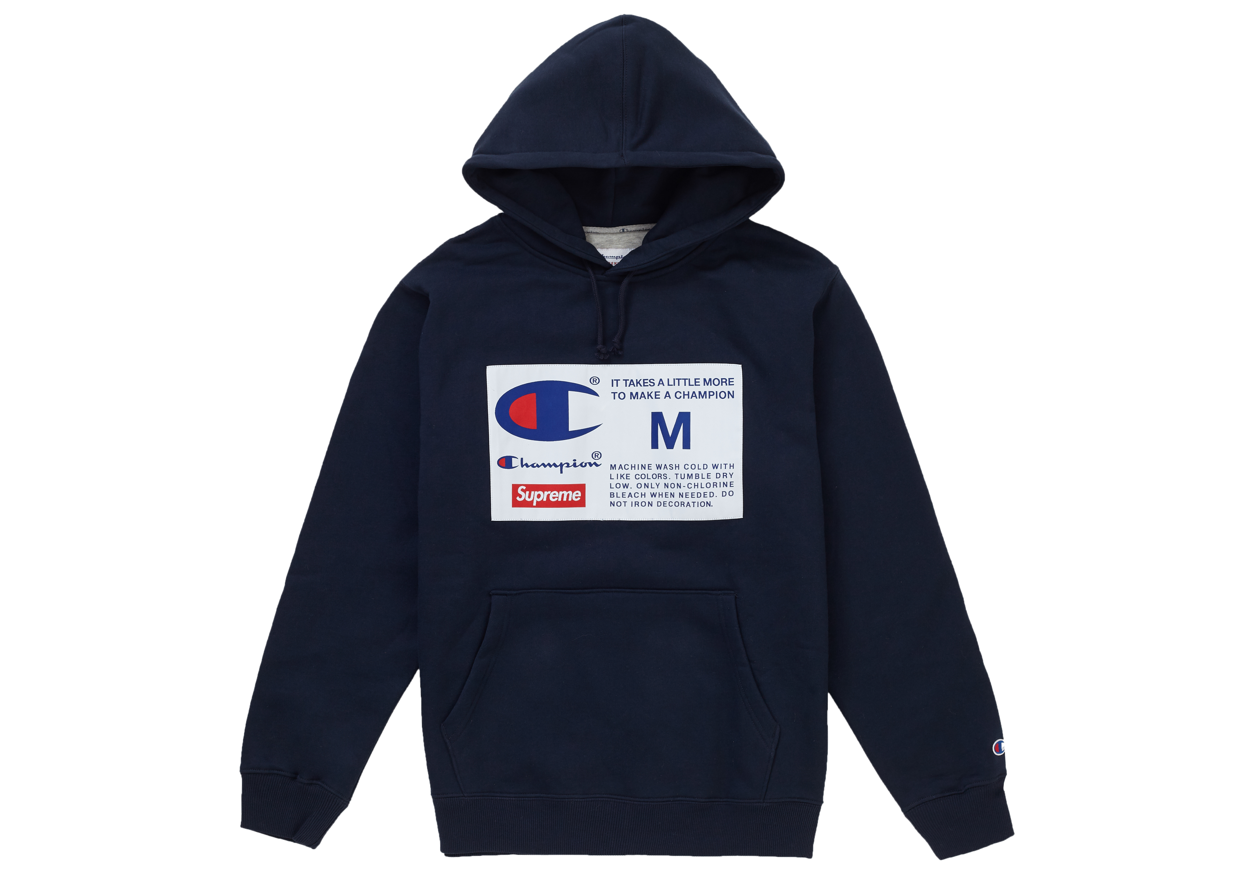 supreme champion label hooded sweatshirt