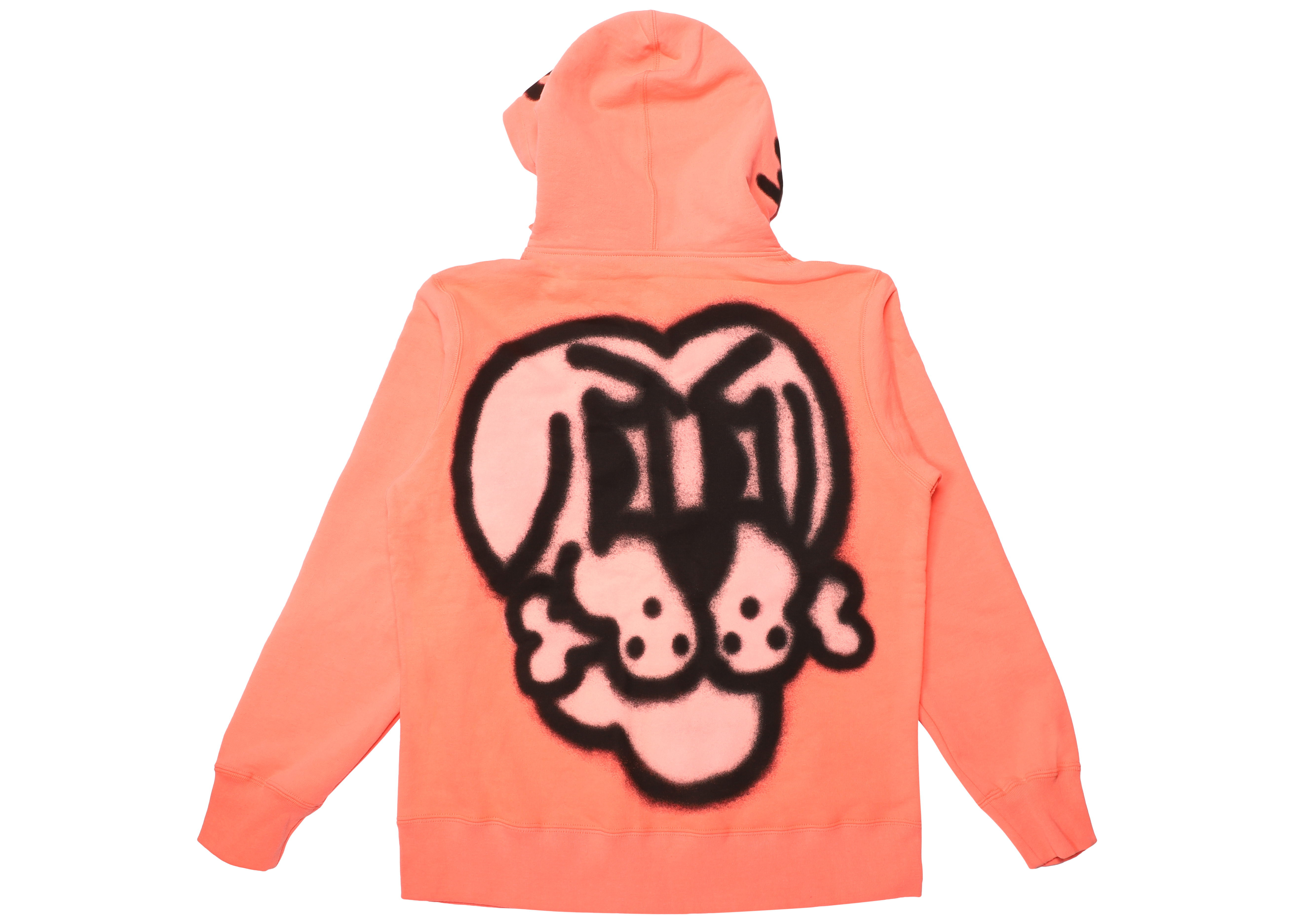 Supreme Bone Zip Up Sweatshirt Fluorescent Pink