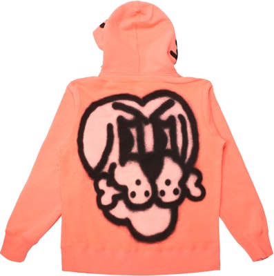 Supreme Bone Zip Up Sweatshirt Fluorescent Pink Novelship