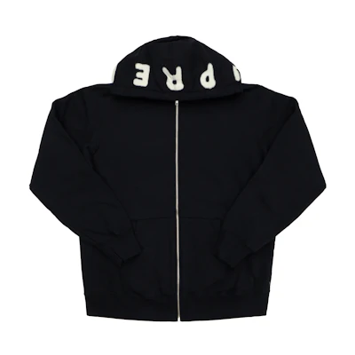 Supreme Bone Zip Up Sweatshirt Black
