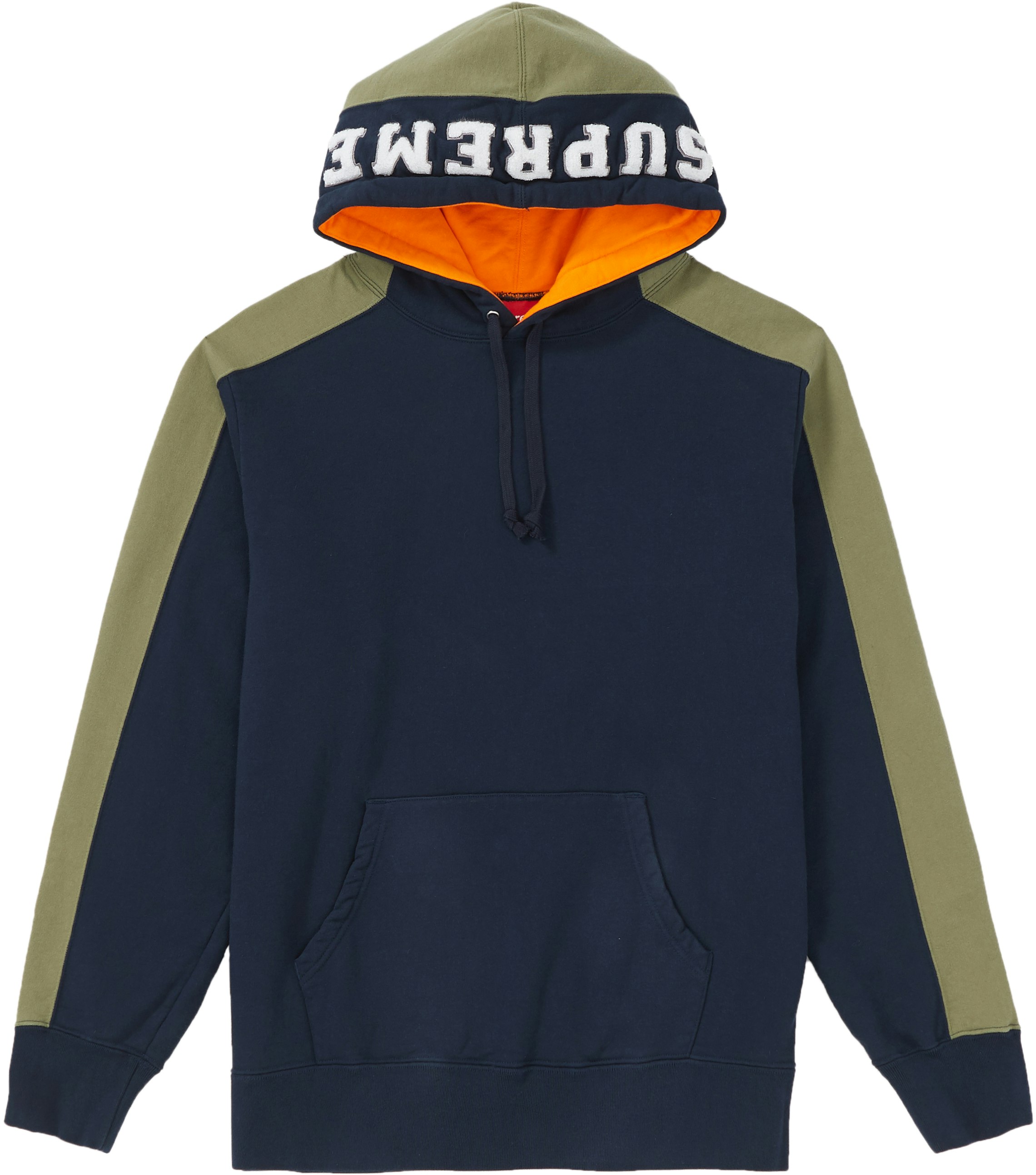 Supreme Paneled Hooded Sweatshirt Navy - Novelship