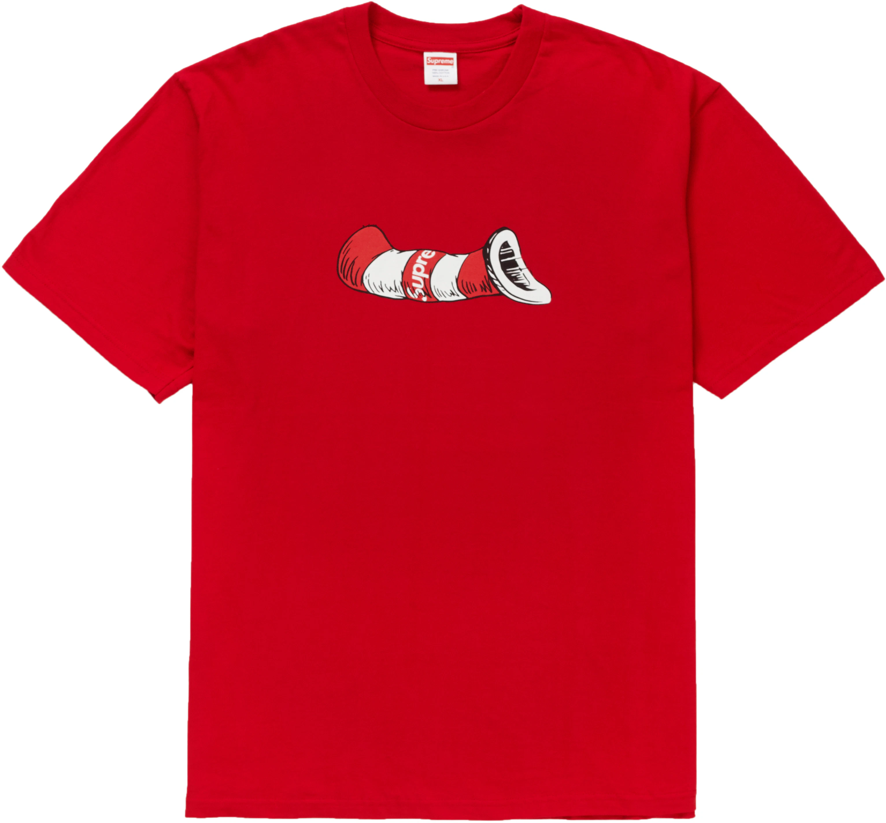 Supreme cat in hotsell the hat tee red