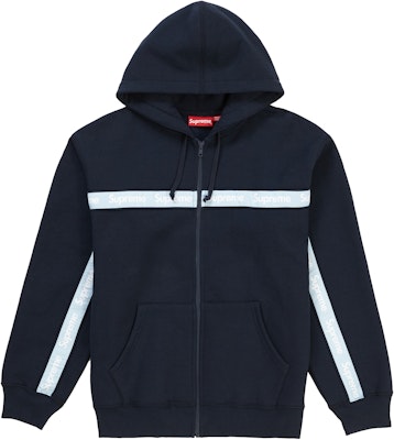 Supreme text 2025 stripe hooded