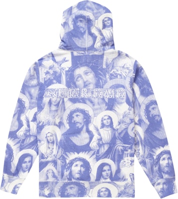 Supreme Jesus and Mary Hooded Sweatshirt Purple