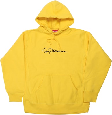 Supreme Classic Script Hooded Sweatshirt Yellow Novelship