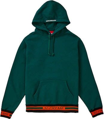 Supreme striped hooded crewneck sales