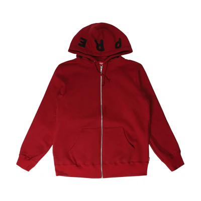 Supreme Bone Zip Up Sweatshirt Cardinal