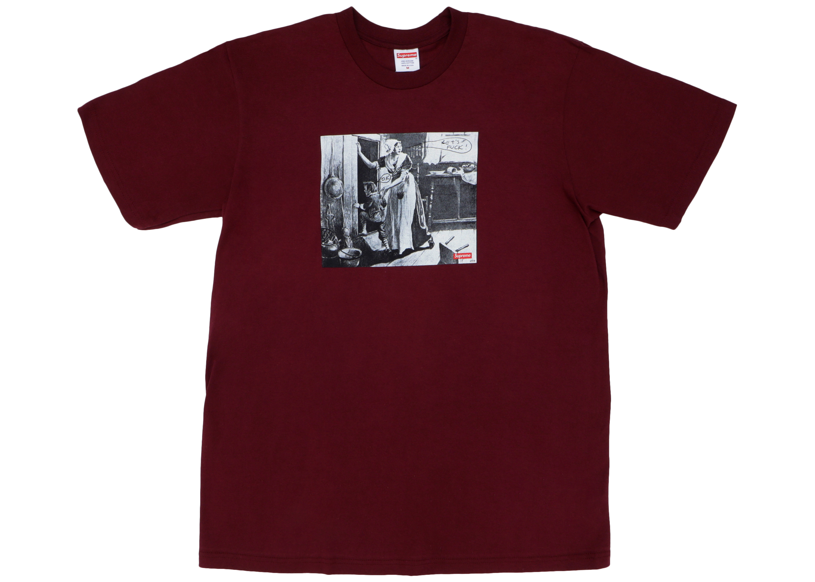Supreme Mike Kelley Hiding From Indians Tee Burgundy