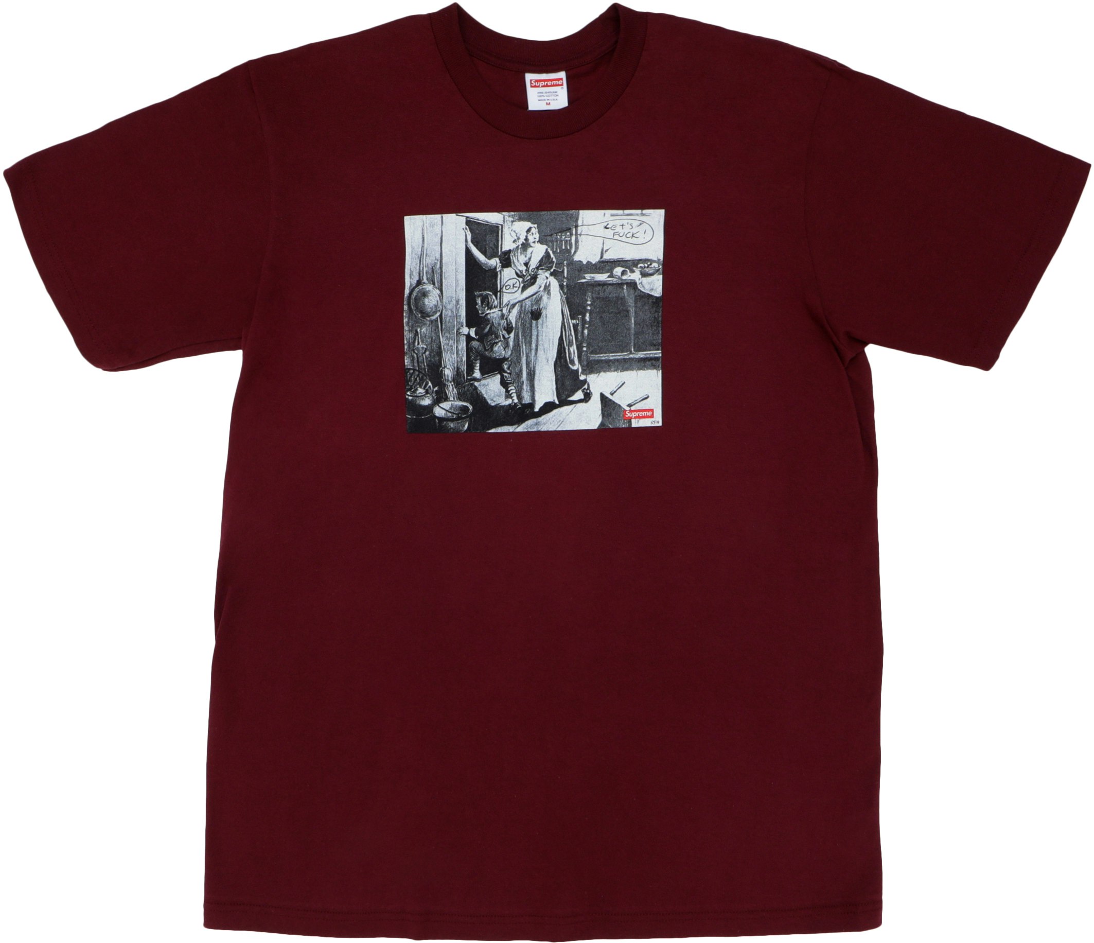 supreme-mike-kelley-hiding-from-indians-tee-burgundy