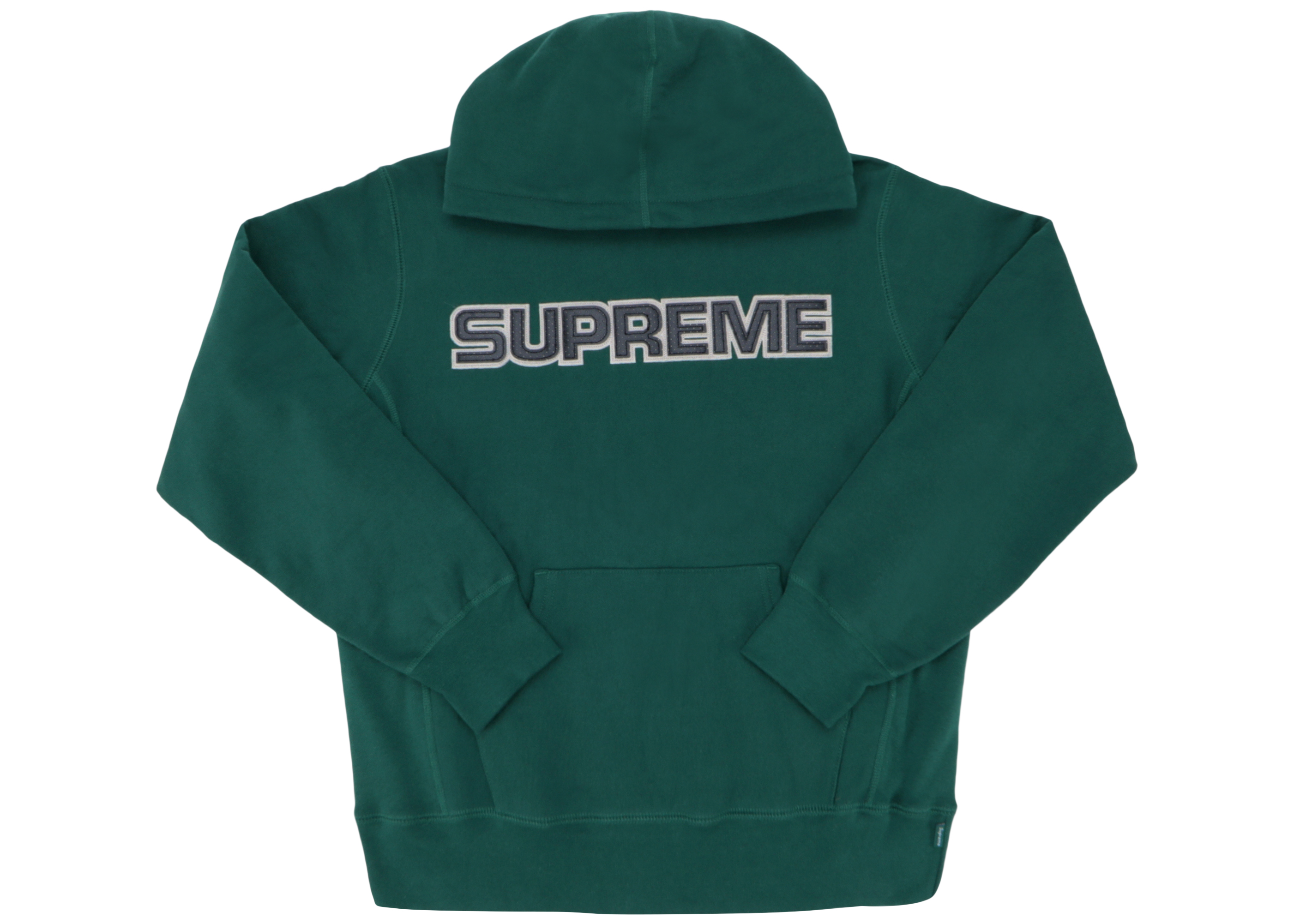 Supreme Perforated Leather Hooded Sweatshirt Dark Green - Novelship