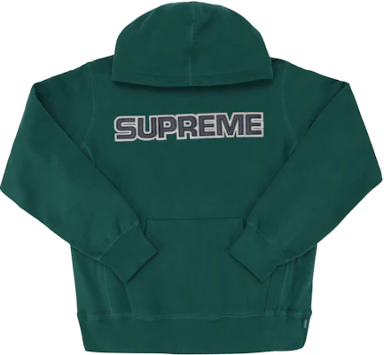 Supreme Perforated Leather Hooded Sweatshirt Dark Green Novelship