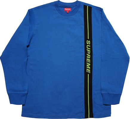 Supreme Vertical Logo Stripe LS Top Royal Novelship
