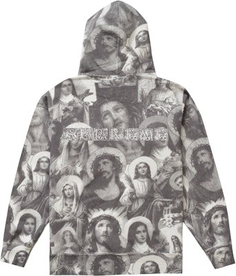 Supreme Jesus and Mary Hooded Sweatshirt Grey - Novelship
