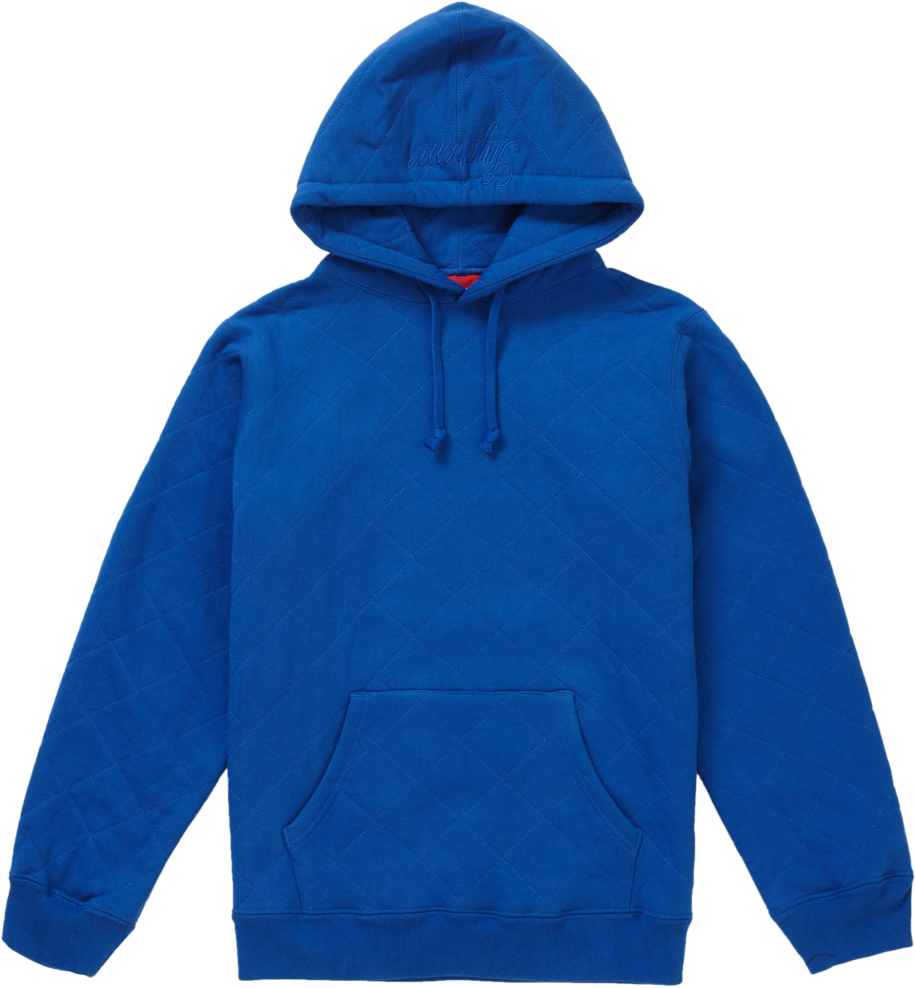 Supreme Quilted Hooded Sweatshirt Royal Novelship