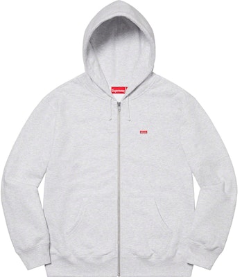 Supreme Small Box Zip Up Hooded Sweatshirt Ash Grey Novelship