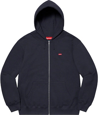 Buy Supreme Small Box Zip Up Hooded Sweatshirt Navy Novelship