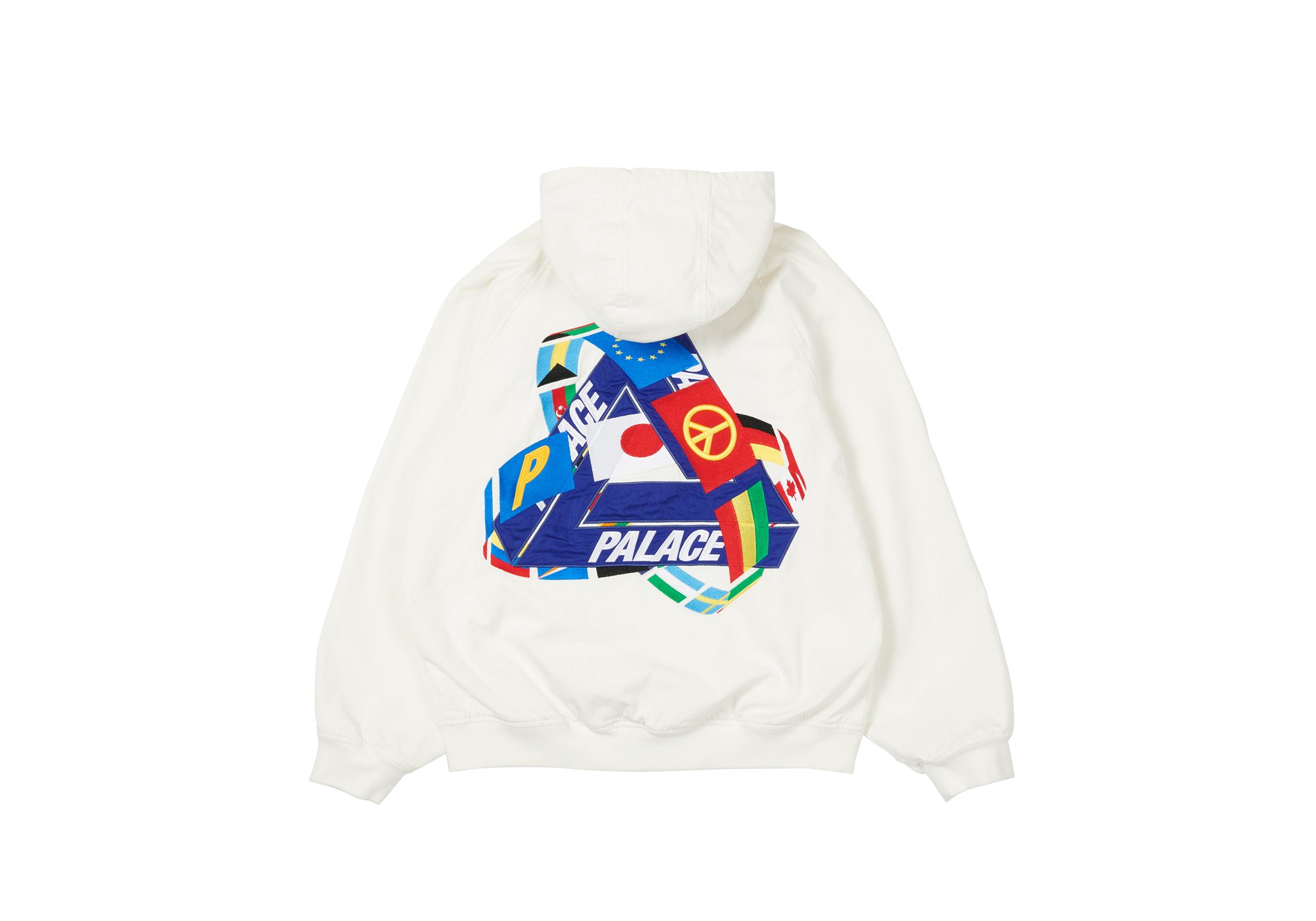 PALACE TRI-FLAG HOODED JACKET WHITE