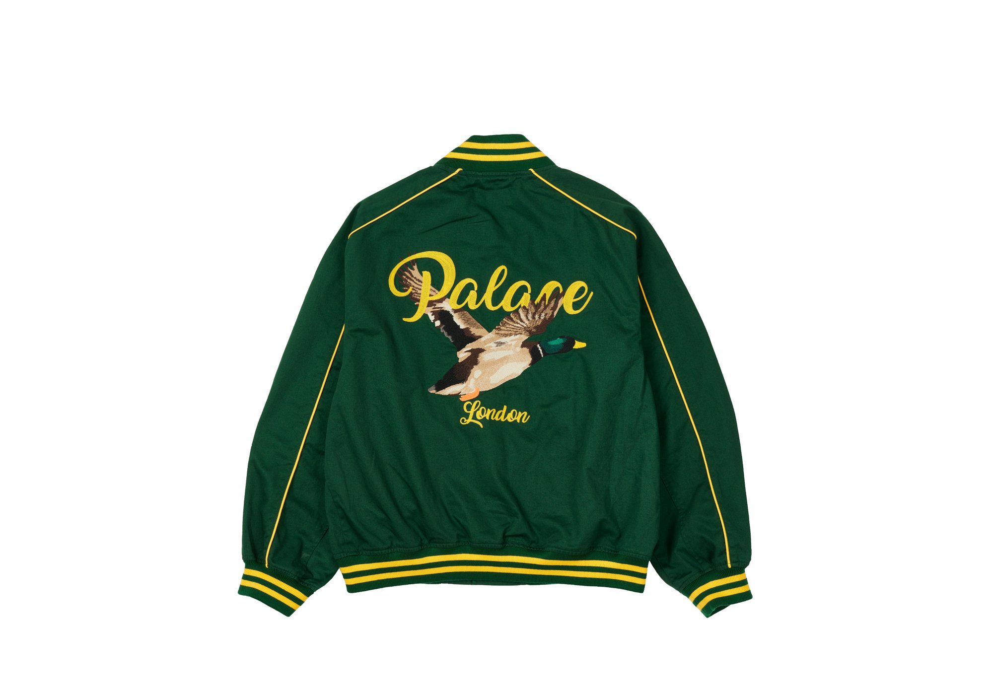 PALACE CHAIN STITCH BOMBER JACKET GREEN