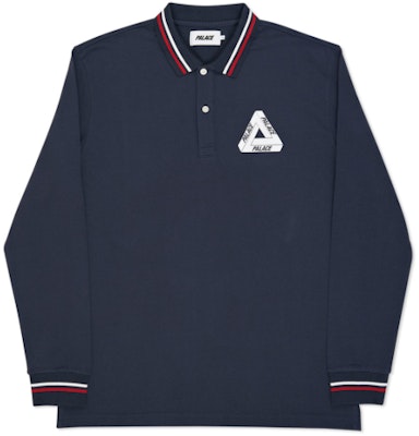 Palace Tri Polo Longsleeve Navy Buy Palace Tri Polo Longsleeve Navy