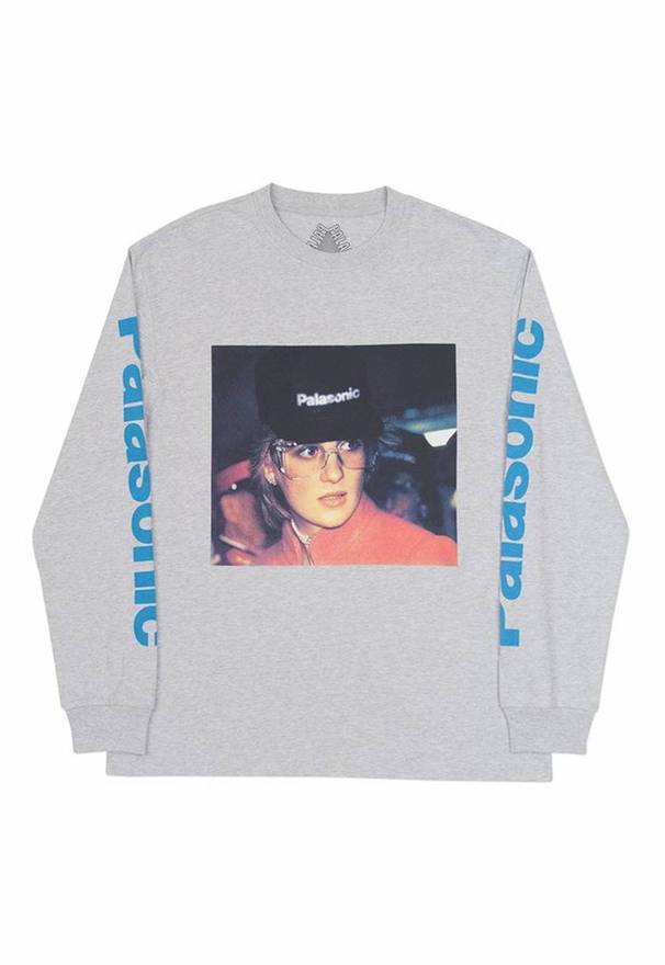 Palace P.O.W. L/S Tee Grey Marl - Novelship