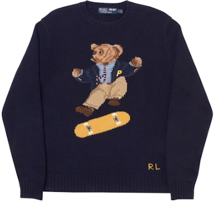 Palace Ralph Lauren Skate Polo Bear Sweater Aviator Navy - Novelship