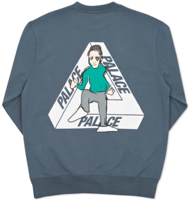Palace Jkr Crew Grey/White/Green Order Palace Jkr Crew Grey/White/Green