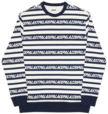 Palace Multi Lingual Crew Navy/White Buy Palace Multi Lingual Crew Navy/White