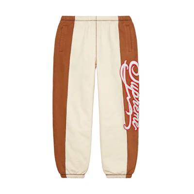 Supreme Paneled Script Sweatpant Natural