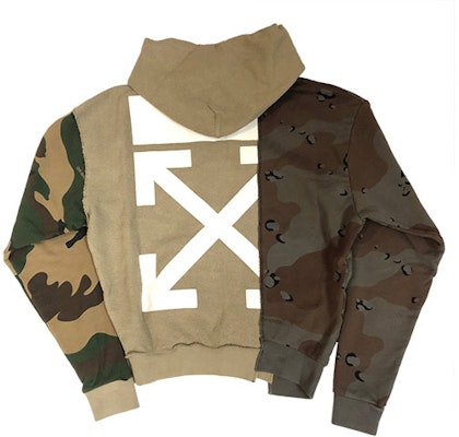 Off white reconstructed camo hoodie hotsell