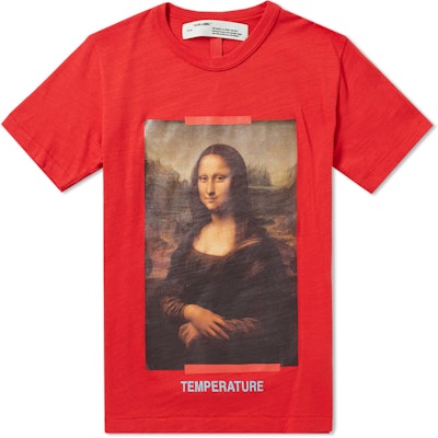 Off white mona lisa red deals t shirt