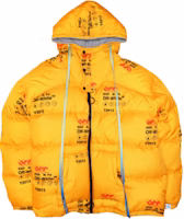 Off-White Industrial Zipped Puffer Jacket Yellow Off-White Industrial Zipped Puffer Jacket Yellow