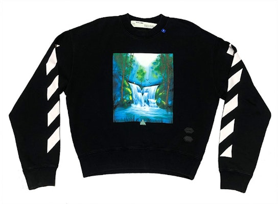 Off-White Waterfall Diagonal Crewneck Hitam Buy Off-White Waterfall Diagonal Crewneck Hitam