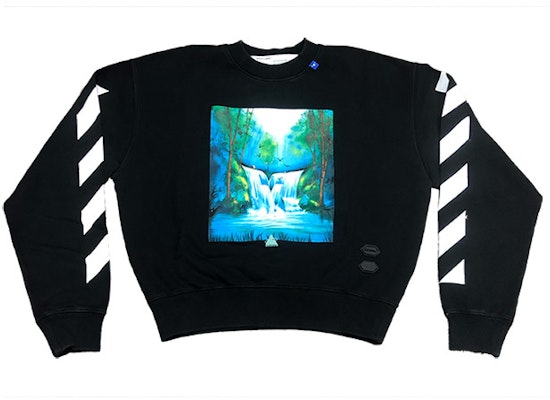 Off-White Waterfall Diagonal OS Crewneck Black Buy Off-White Waterfall Diagonal OS Crewneck Black