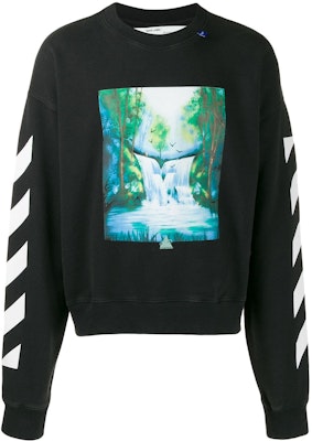 Off-White Waterfall Diagonal OS Crewneck Black Lookbook Off-White Waterfall Diagonal OS Crewneck Black