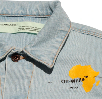 Off White Johannesburg Africa Denim Jacket Blue Yellow Green