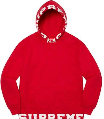 Supreme Cropped Logos Hooded Sweatshirt Red Novelship